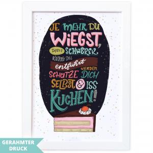 Poster A4 | Kunstdruck mit Rahmen (21x30 cm) | Iss Kuchen - FarbCafe Poster A4 | Kunstdruck mit Rahmen (21x30 cm) | Iss Kuchen - FarbCafe